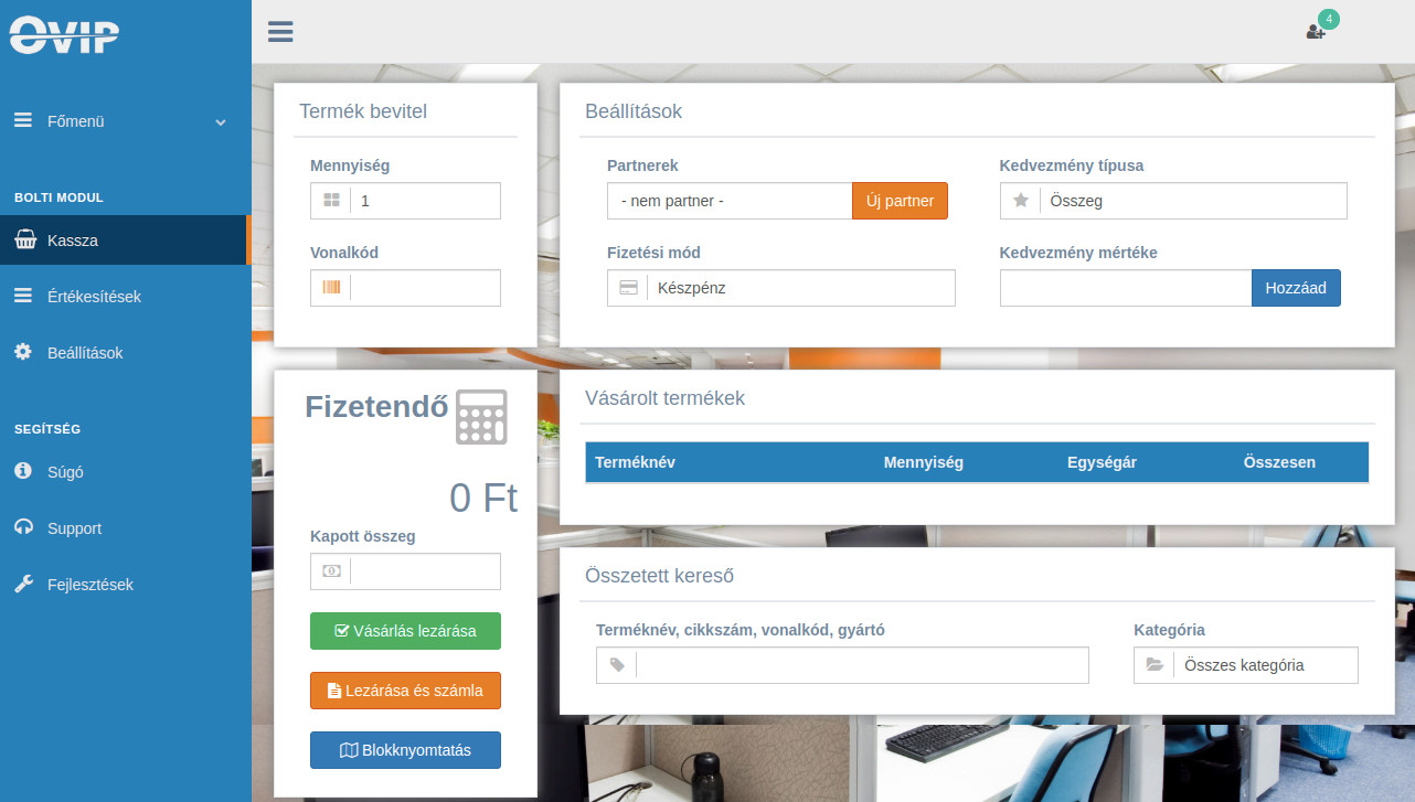OVIP – Bolti program online vállalatirányítási rendszerünkkel